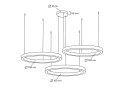 Lampa wisząca RING 100 + 100 + 100 złota na jednej podsufitce