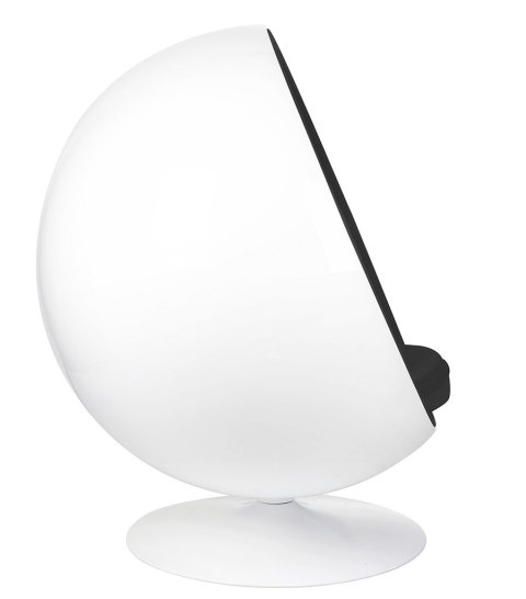 Fotel BALL biało-czarny - włókno szklane Fotel BALL biało-czarny - włókno szklane