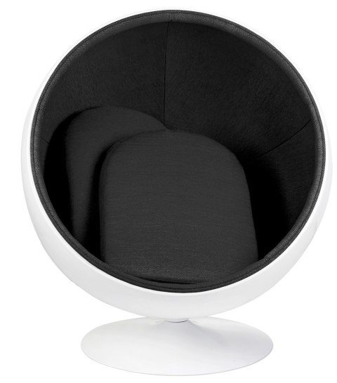 Fotel BALL biało-czarny - włókno szklane Fotel BALL biało-czarny - włókno szklane