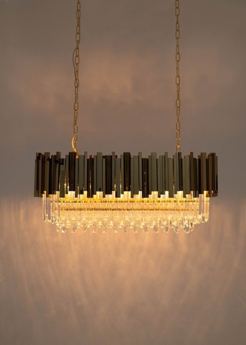 Lampa wisząca IMPERIAL LONG GOLD 90 - stal, kryształ Lampa wisząca IMPERIAL LONG GOLD 90 - stal, kryształ