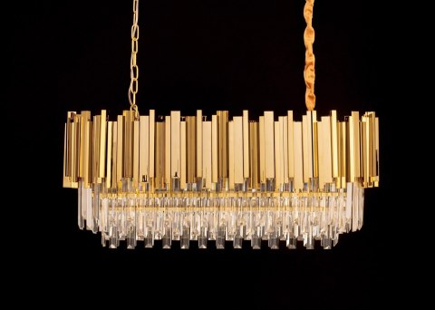 Lampa wisząca IMPERIAL LONG GOLD 90 - stal, kryształ Lampa wisząca IMPERIAL LONG GOLD 90 - stal, kryształ