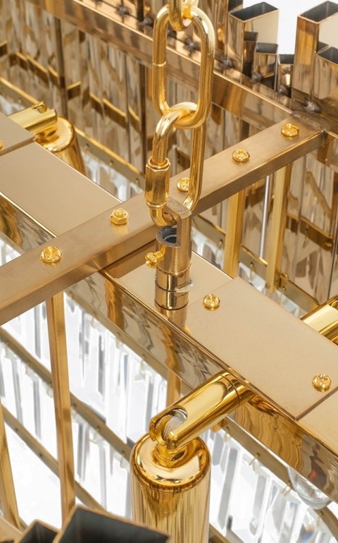 Lampa wisząca IMPERIAL LONG GOLD 90 - stal, kryształ Lampa wisząca IMPERIAL LONG GOLD 90 - stal, kryształ