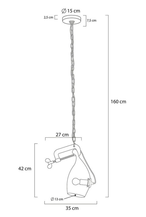 Lampa wisząca VICE mosiądz - metal, szkło Lampa wisząca VICE mosiądz - metal, szkło