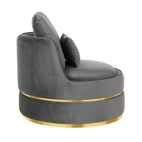 RICHMOND fotel obrotowy KYLIE STONE VELVET ciemny szary, podstawa złota RICHMOND fotel obrotowy KYLIE STONE VELVET ciemny szary, podstawa złota