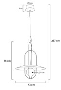 Lampa wisząca FUENTE mosiądz - metal, szkło