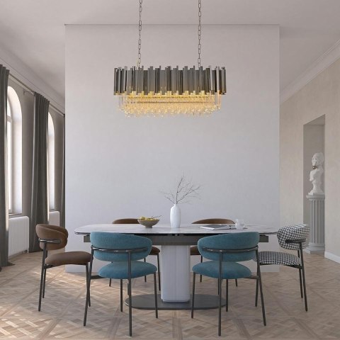Lampa wisząca IMPERIAL LONG SILVER 90 - stal, kryształ Lampa wisząca IMPERIAL LONG SILVER 90 - stal, kryształ