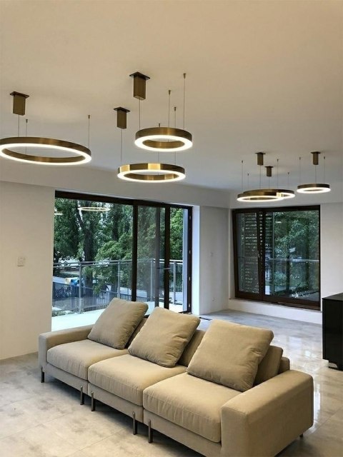 Lampa wisząca RING 80 złota - LED, stal Lampa wisząca RING 80 złota - LED, stal
