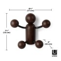 UMBRA wieszak ścienny WOODY WALL HOOK czarny/orzechowy