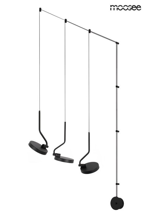 MOOSEE lampa ścienna FLAT 3 czarna MOOSEE lampa ścienna FLAT 3 czarna