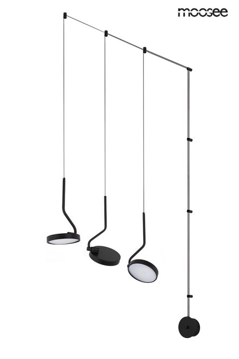 MOOSEE lampa ścienna FLAT 3 czarna MOOSEE lampa ścienna FLAT 3 czarna