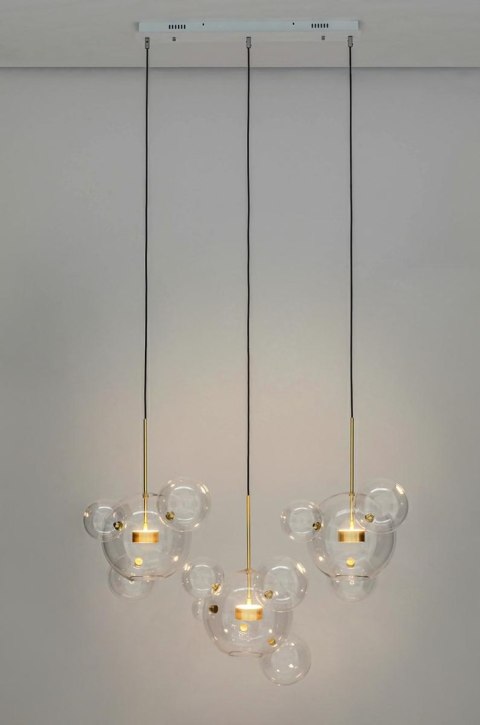 Lampa wisząca CAPRI LINE 3 złota - 180 LED, aluminium, szkło