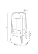 Krzesło barowe CHARLES 65 czarne - poliwęglan