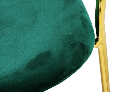 Krzesło barowe MARGO 65 ciemny zielony - welur, podstawa złota Krzesło barowe MARGO 65 ciemny zielony - welur, podstawa złota