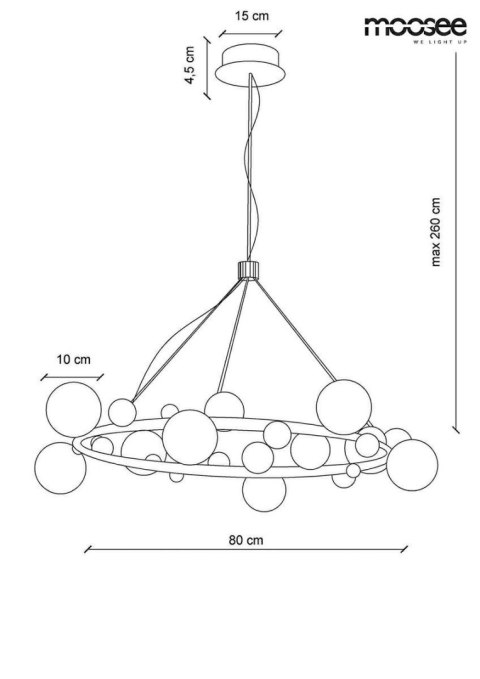 MOOSEE lampa wisząca VALENTINO M - złota MOOSEE lampa wisząca VALENTINO M - złota