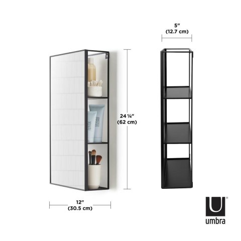 UMBRA lusto z półką CUBIKO czarne UMBRA lusto z półką CUBIKO czarne