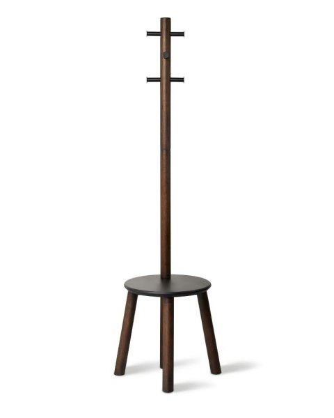 UMBRA wieszak ze stołkiem PILLAR - czarny orzech UMBRA wieszak ze stołkiem PILLAR - czarny orzech
