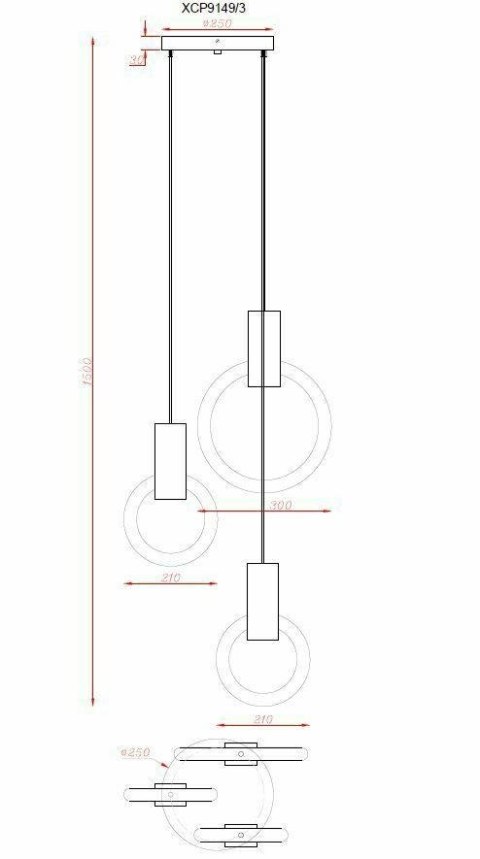 Lampa wisząca HOPP DISC 3 złota Lampa wisząca HOPP DISC 3 złota