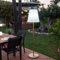 NEW GARDEN lampa podłogowa LOLA SLIM 180 SOLAR & BATTERY brass