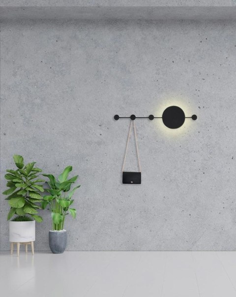 MOOSEE lampa ścienna SHADOW HANG z wieszakiem czarna MOOSEE lampa ścienna SHADOW HANG z wieszakiem czarna