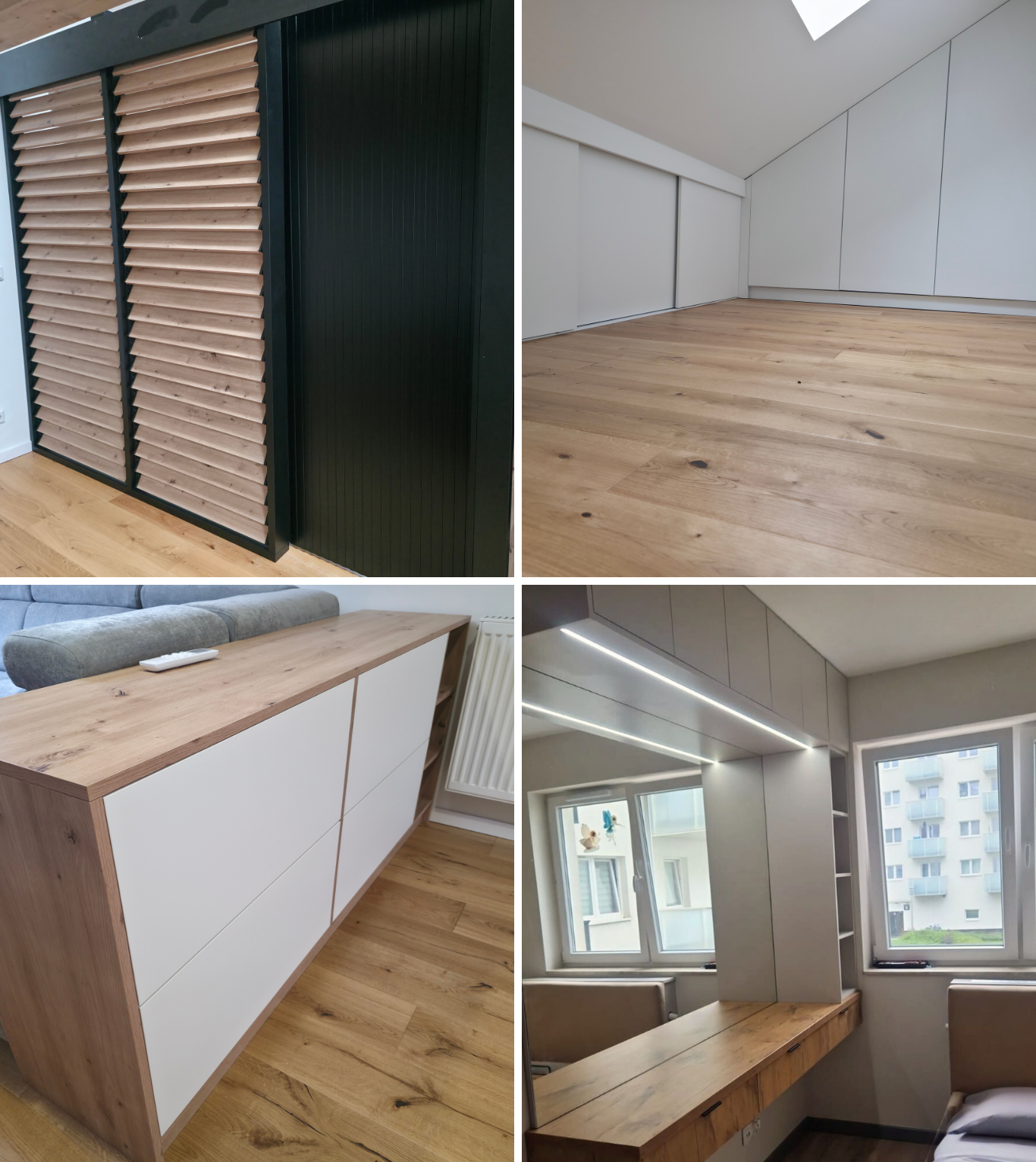 ścianka działowa, komoda, szafa na skosie